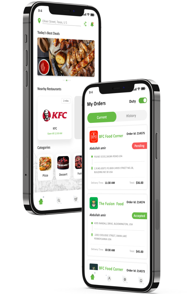 App for food delivery
