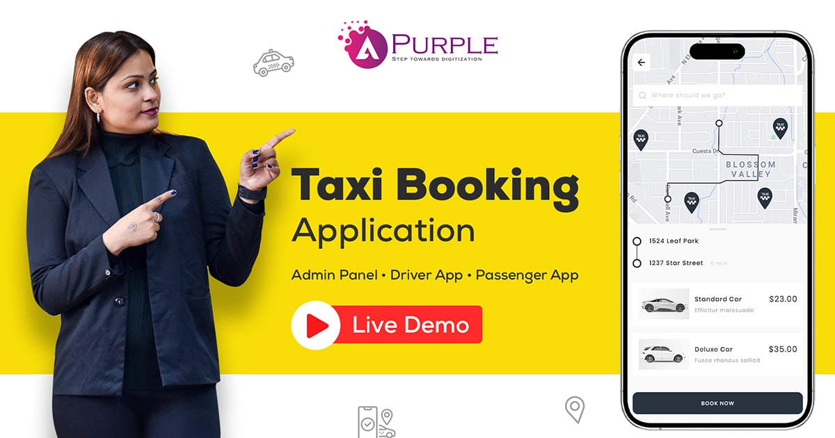 Taxi booking app live demo