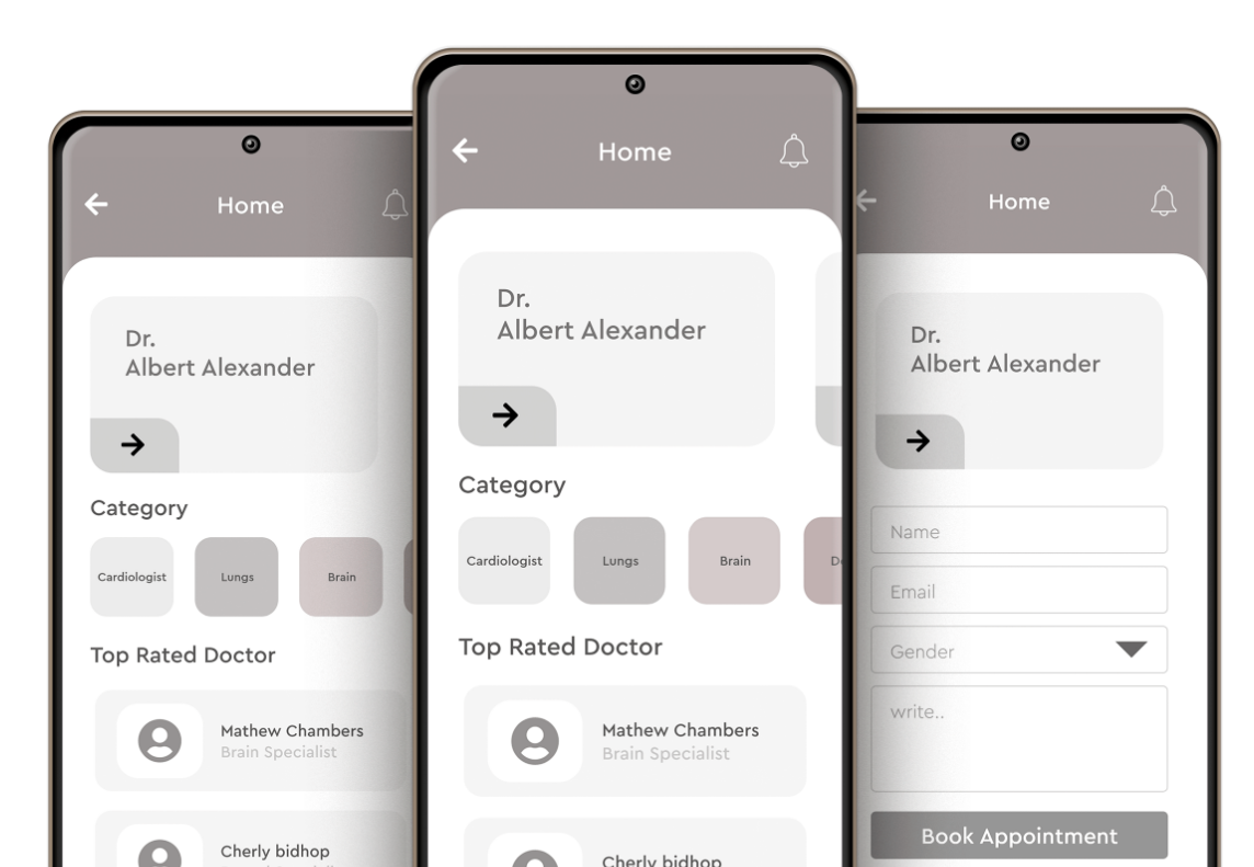 teleMedicine app wireframes