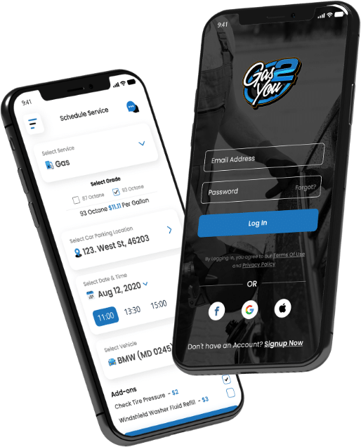 Gas2you fuel delivery app portfolio