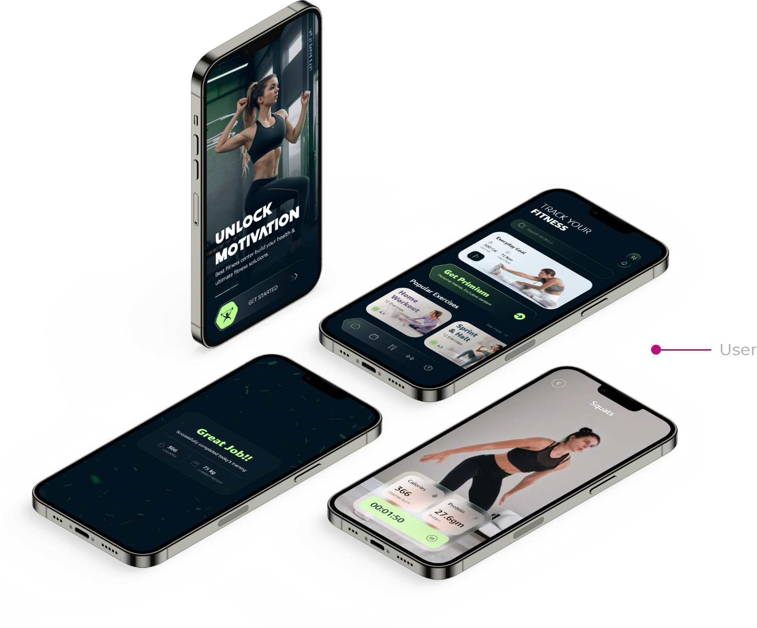 fitness app ui design template