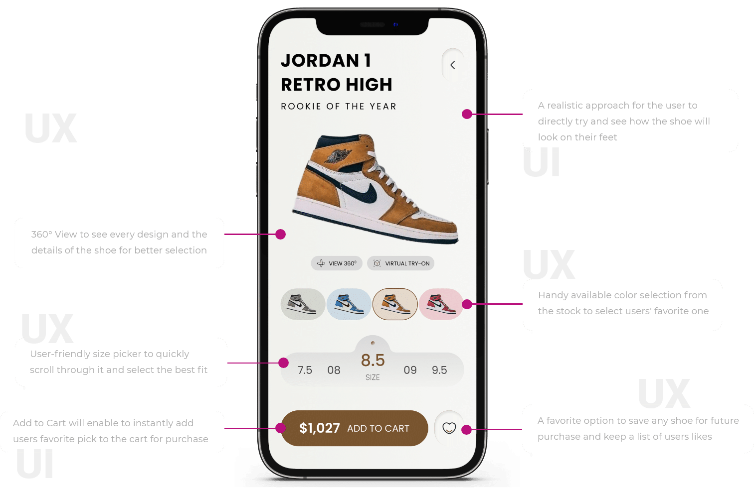 shoes mobile app ui ux design