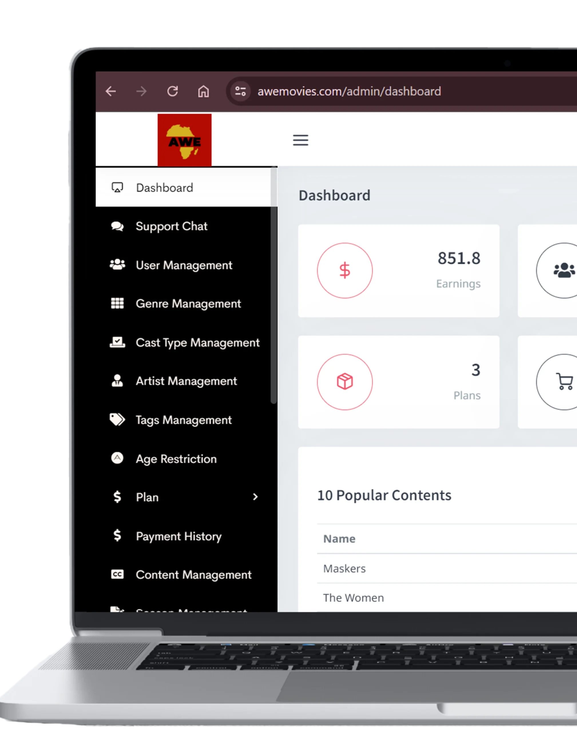 netflix clone app admin feature