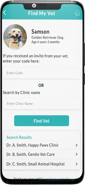 Veterinary Telemedicine App Screen 2