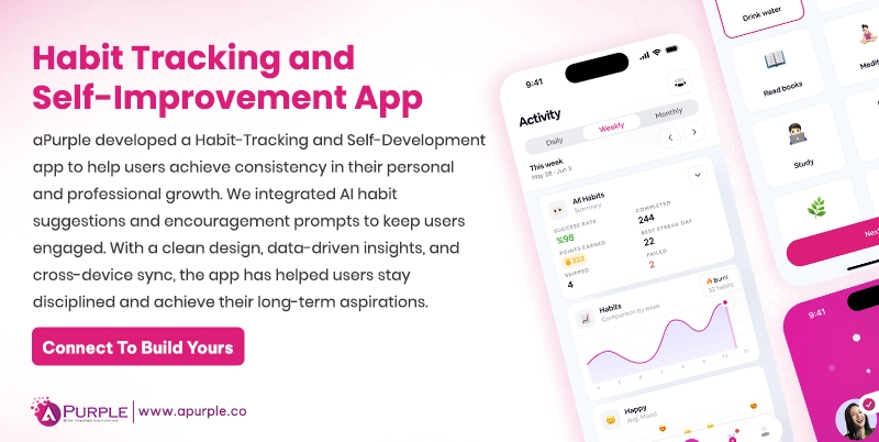 habit tracking and self improvement app wellness app apurple case study