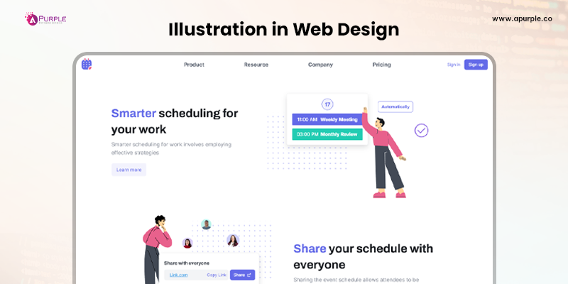 Illustration in web design web development trends